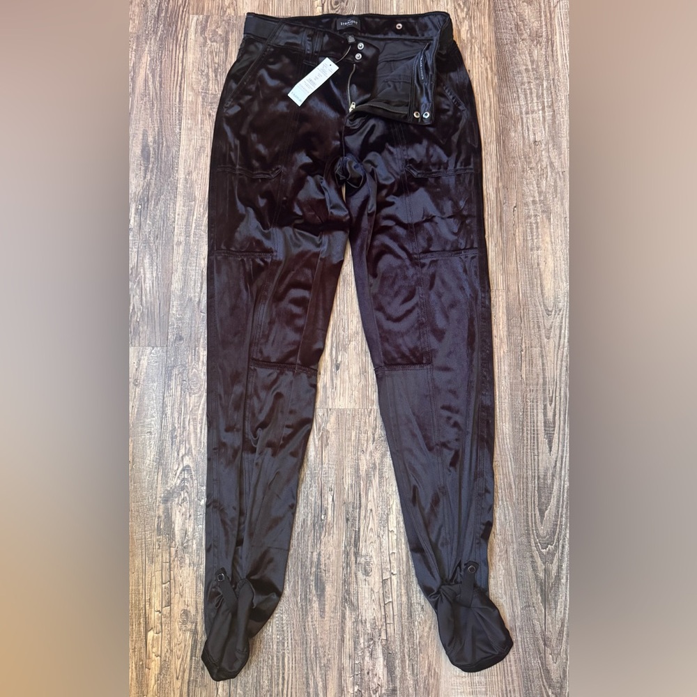 White House Black Market Satin Black Straight Leg Pants